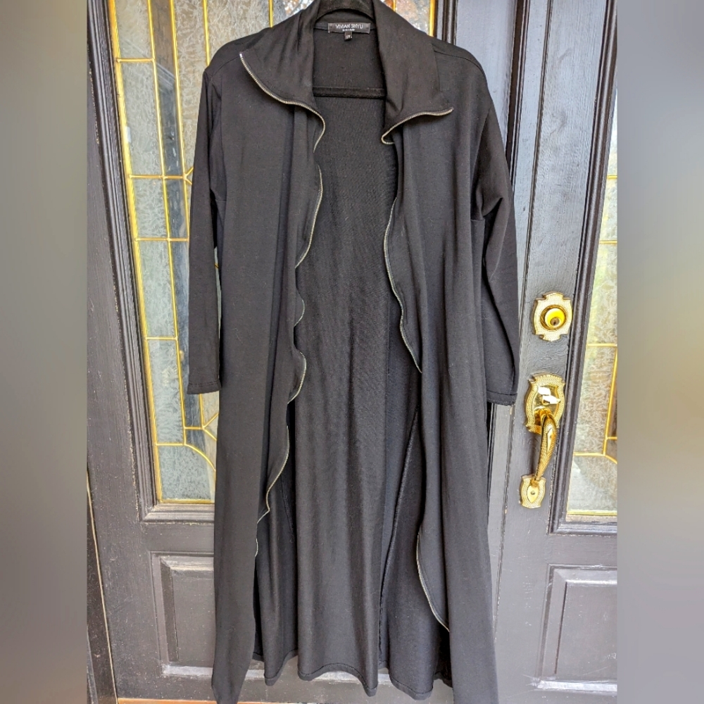 Black Full Length Cotton Duster